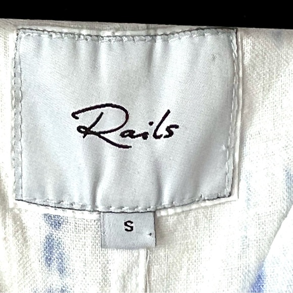 RAILS Thea Cloud Tie Dye Linen Blend Tie Waist Blouse—SZ. Small - Picture 11 of 17